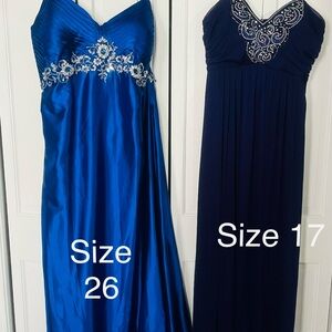 Elegant Blue and Navy Gowns with Embellishments
